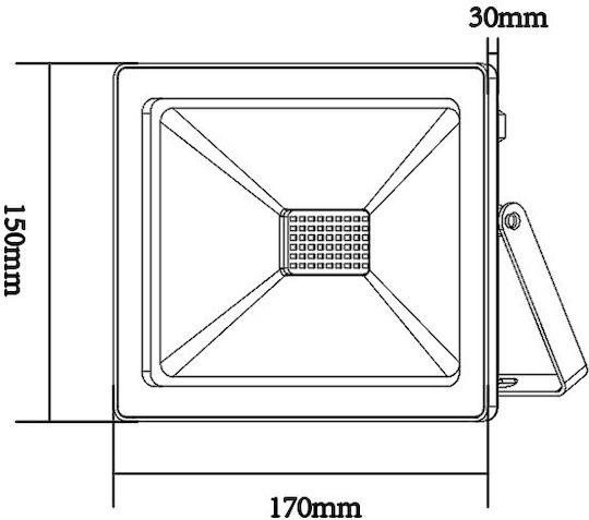 Aca Waterproof LED Floodlight 50W Cold White 6000K IP66