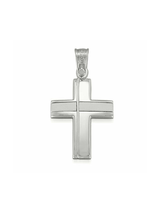 Triantos Men's White Gold Cross 14K