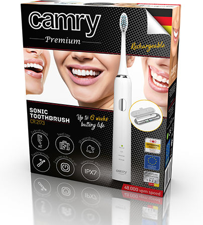 Camry Electric Toothbrush with Travel Case CR2173 White