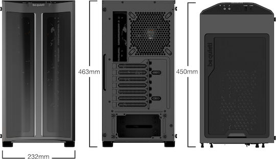 Be Quiet Pure Base 500 FX Gaming Midi Tower Κουτί Υπολογιστή με Πλαϊνό Παράθυρο και RGB Φωτισμό Μαύρο
