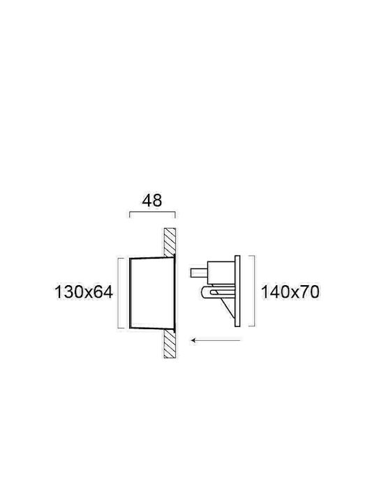 Viokef Riva Wall-Mounted Outdoor Ceiling Light LED IP65 3W with Warm White Light 14x7x48εκ.