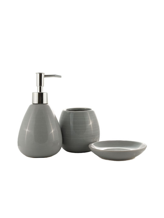 Sidirela Badezimmer-Accessoire-Set Keramik Gray 3Stück