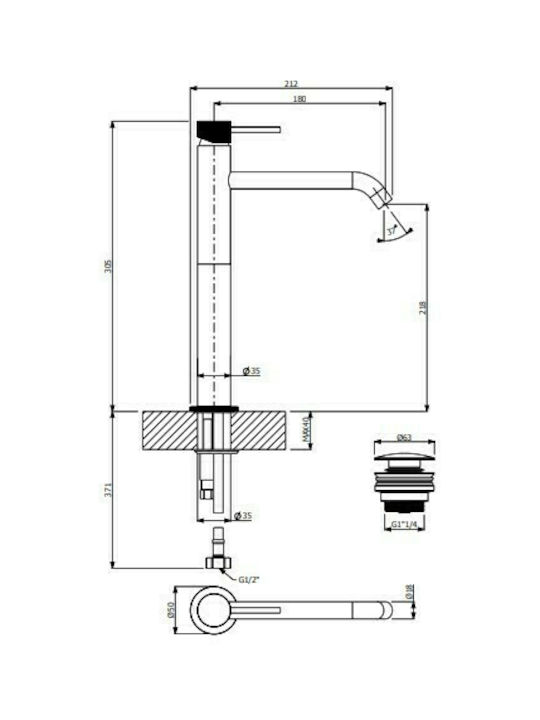 Armando Vicario Industrial Mixing Tall Sink Faucet Silver