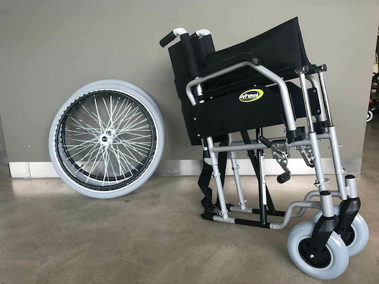 Wheel Economy 24" Αναπηρικό Αμαξίδιο 24" Πτυσσόμενο Απλού Τύπου 43cm Ασημί