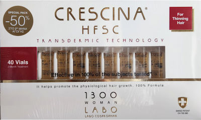 Labo Crescina Transdermic HFSC 1300 Fiola pentru păr pentru căderea părului pentru femei 40x3.5ml