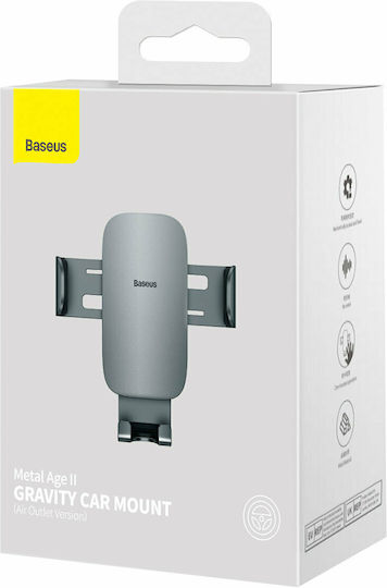 Baseus Metal Age II Car Mobile Mount 4.7" - 6.7" with Adjustable Hooks Dark Grey