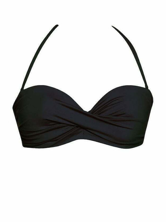 Bluepoint Underwire Strapless Bikini with Detachable Straps Black