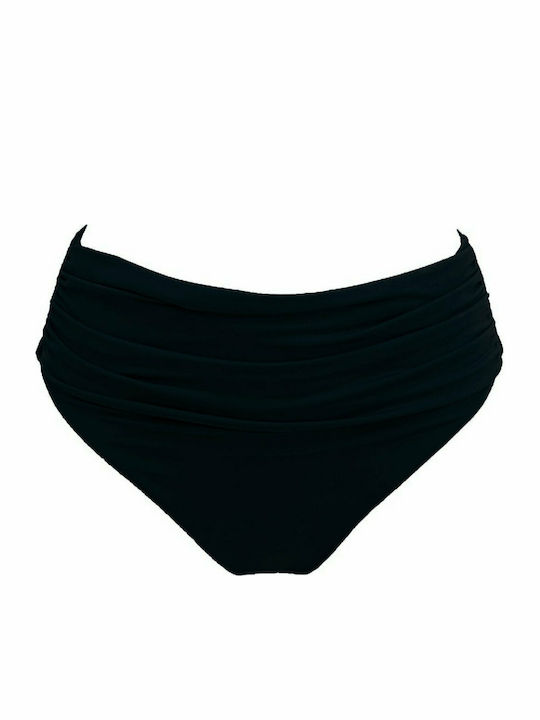 Bikini Inferioare Slip Talie Înaltă Negru