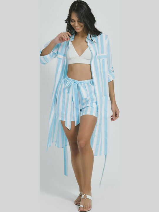 Ble Resort Collection Feminin Pantaloni scurți de Plajă Turcoaz