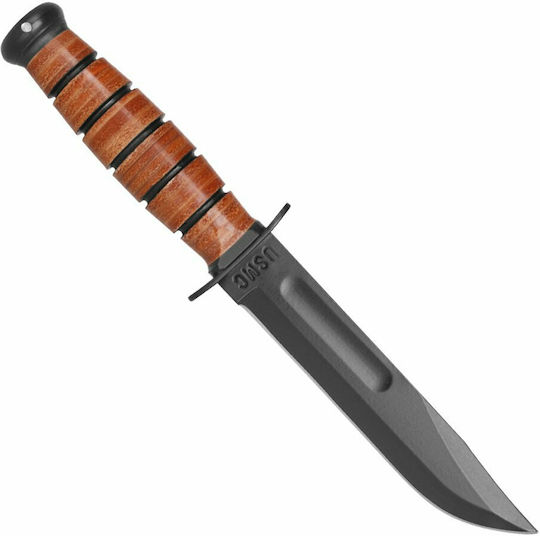 Ka-Bar Късо USMC Нож Кафяв с Кожен Калъф