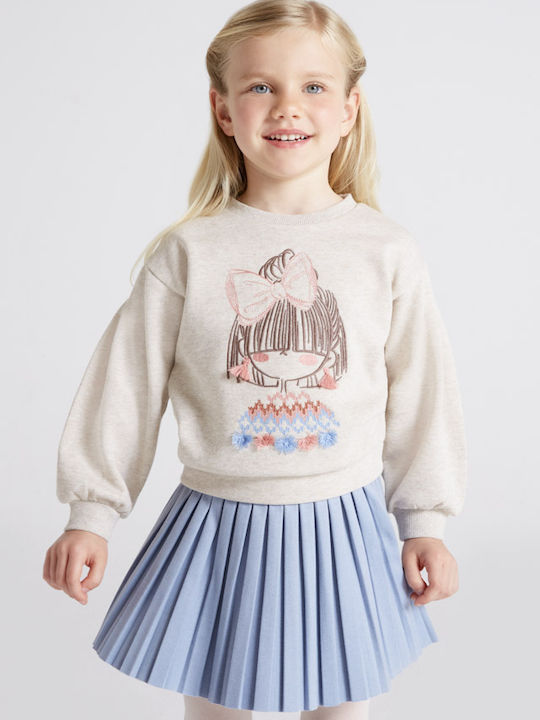 Kinder Plissee Rock Einfarbig Hellblau