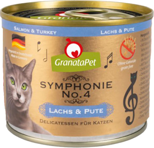Granata Pet Foods Symphonie No.4 Wet Food for Cats in Cans with Turkey and Salmon Grain-Free 200gr