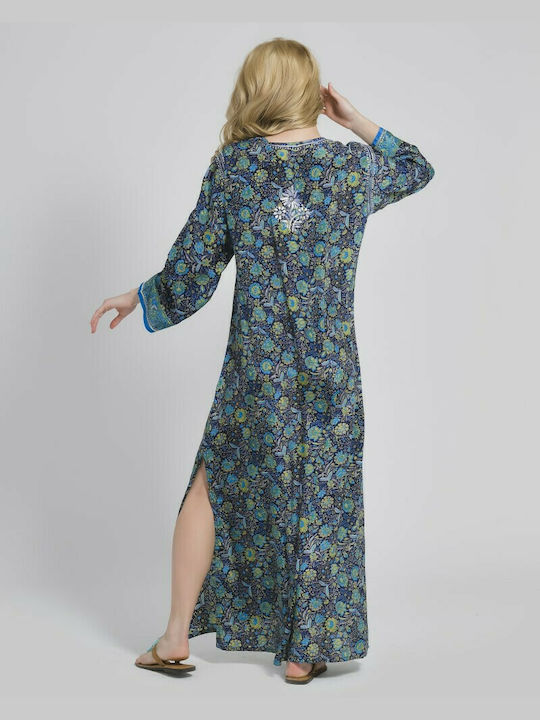 Ble Resort Collection Feminin Lung Caftan de Plajă Albastru marin