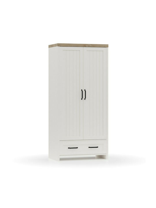 Doppeltür Kleiderschrank Verne Weiß 88.8x53.1x191.6cm