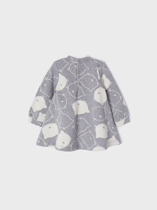 Mayoral Kids Dress Long Sleeve Gray