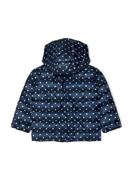 Kinder Steppjacke Kurz mit Kapuze Marineblau