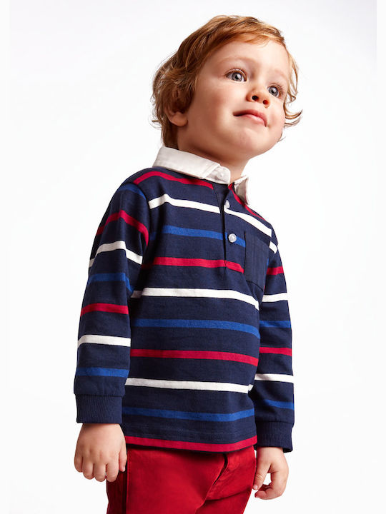 Mayoral Kids Polo Long Sleeve Blue