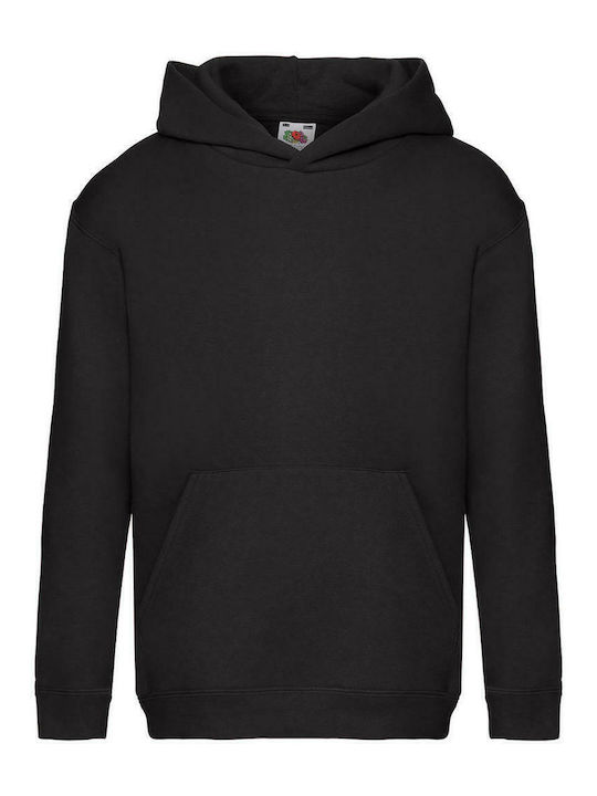 Fruit of the Loom Kids Sweatshirt with Hood and Pockets Black
