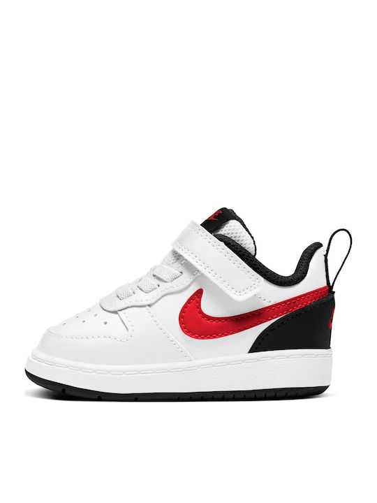 Court Court Borough Low 2 Tdv Kids Sports Shoes Basketball with Hoop & Loop Closure White / University Red