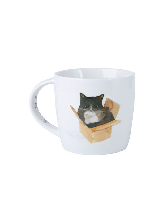 Maxwell & Williams Cat In A Box Cană Ceramică Albă 400ml 1buc