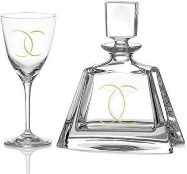 Capolavoro Wedding Carafe Set with Wine & Champagne Glasses made of Crystal 4pcs
