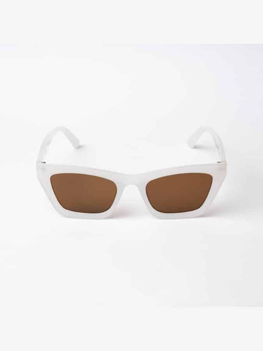AV Sunglasses Valeria Γυαλιά Ηλίου Λευκά με Κοκκάλινο Σκελετό