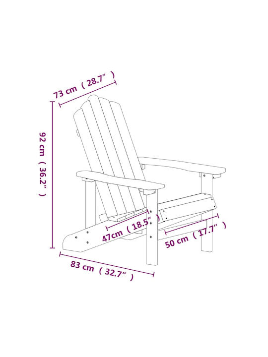 Garten- und Outdoor-Möbelsets für kleine Außenbereiche Adirondack 2 Stück Weiß