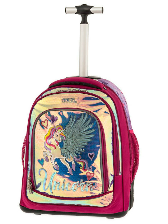 Polo Rolling School Bag Trolley Elementary, Elementary Multicolour with Water Bottle Holder 30Liters