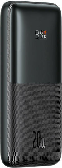 Baseus Bipow Pro Power Bank 10000mAh 20W με 2 Θύρες USB-A και Θύρα USB-C Μαύρο