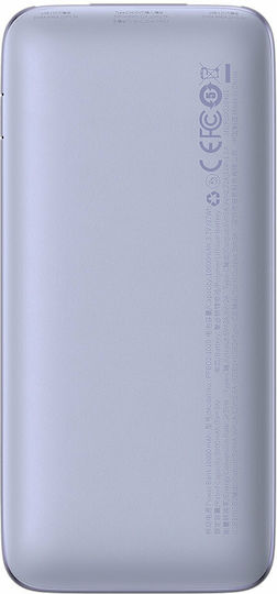 Baseus Bipow Pro Power Bank 10000mAh 20W с 2 USB-A порта и USB-C порт Лилав