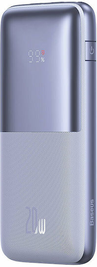 Baseus Bipow Pro Power Bank 10000mAh 20W с 2 USB-A порта и USB-C порт Лилав