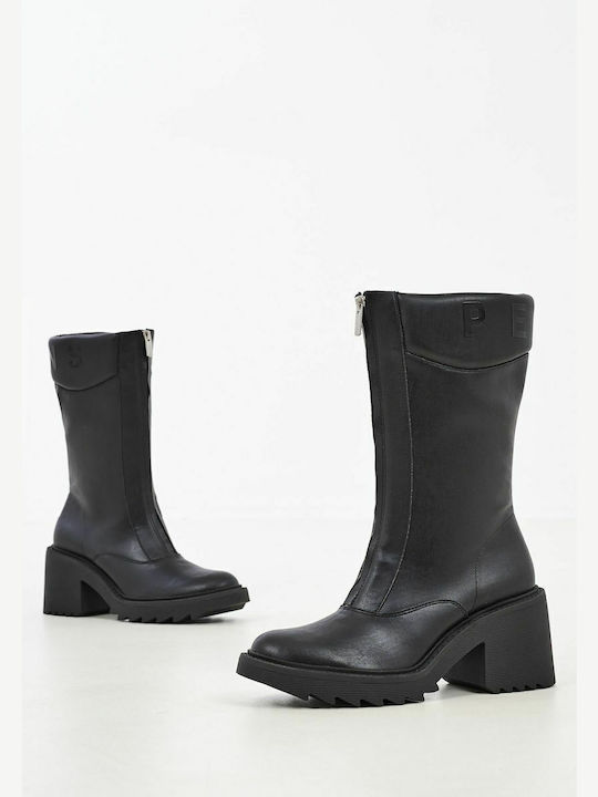 Women's Ankle Boots with Medium Heel Black