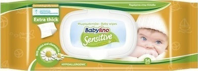 Babylino Sensitive Υποαλλεργικά Μωρομάντηλα χωρίς Οινόπνευμα & Parabens με Χαμομήλι 54τμχ