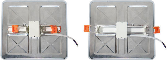 Aca Τετράγωνο Χωνευτό LED Panel 15W με Ψυχρό Λευκό Φως 6000K 17.5x17.5εκ.