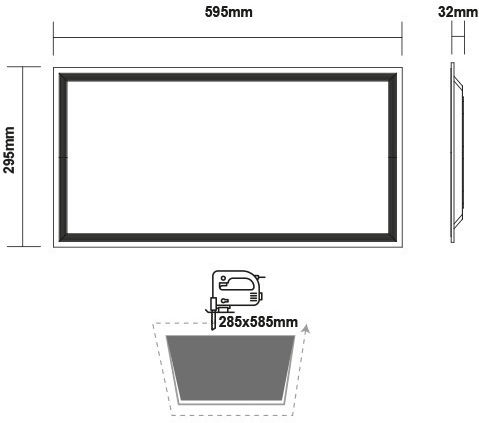 Aca Otis Χωνευτό LED Panel 30W 29.5x59.5εκ. Aca Otis Χωνευτό LED Panel 30W 29.5x59.5εκ.