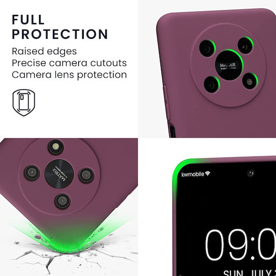 KWmobile Umschlag Rückseite Silikon 1.3mm Bordeaux Violet (Honor Magic4 Lite)
