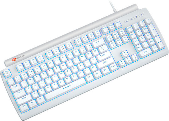 Meetion MK600 Gaming Μηχανικό Πληκτρολόγιο με Custom Blue διακόπτες και RGB φωτισμό (Αγγλικό US) Λευκό