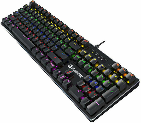 A4Tech B760 Gaming Mechanische Tastatur mit LK Waage Orange Schaltern und RGB-Beleuchtung (Griechisch) Gray