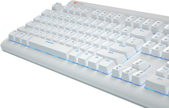Meetion MK600 Gaming Μηχανικό Πληκτρολόγιο με Custom Blue διακόπτες και RGB φωτισμό (Αγγλικό US) Λευκό