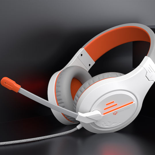 Meetion HP021 Over Ear Gaming Headset with Connection 3.5mm / USB White/Orange
