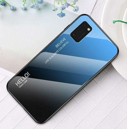 Hurtel Gradient Tempered Glass Durable Back Cover Tempered Glass Multicolour (Galaxy A41)