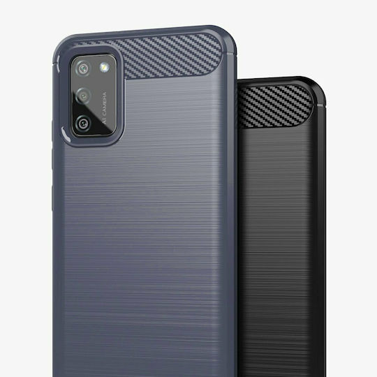 Powertech Umschlag Rückseite Silikon Blau (Galaxy A02s)