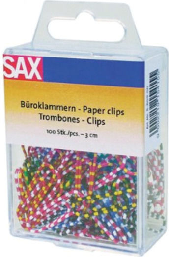 Sax Colorful Paper Clips 100 Pieces