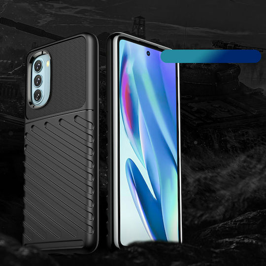 Hurtel Thunder Задна корица Силикон Черен (Motorola Moto G51 5G)
