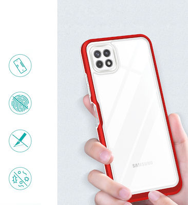 Hurtel Clear 3in1 Silicone Back Cover Red (Galaxy A22 5G)