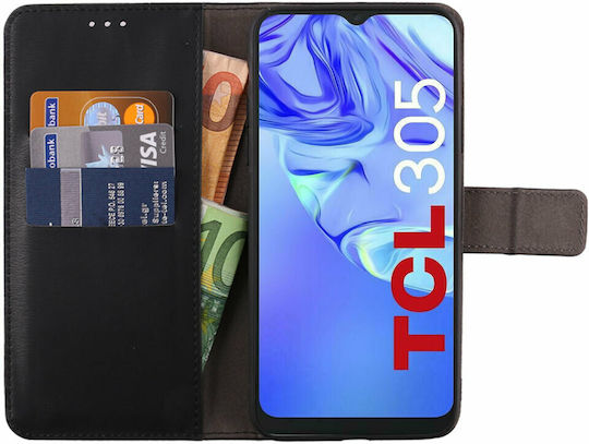 Volte-Tel Allure Magnet Wallet Piele artificială Negru (TCL 305 / 306 / 30E / 30SE)