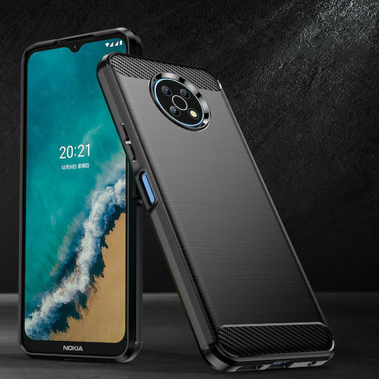 Hurtel Carbon Задна корица Силикон Черен (Nokia G50)