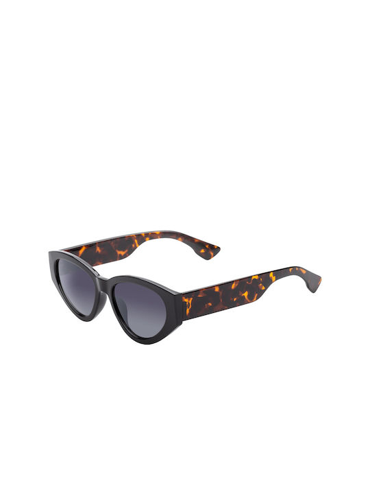 Tivoli Women's Sunglasses with Black Tartarooga Plastic Frame and Gray Lens 07-25787-Tartarooga-Black