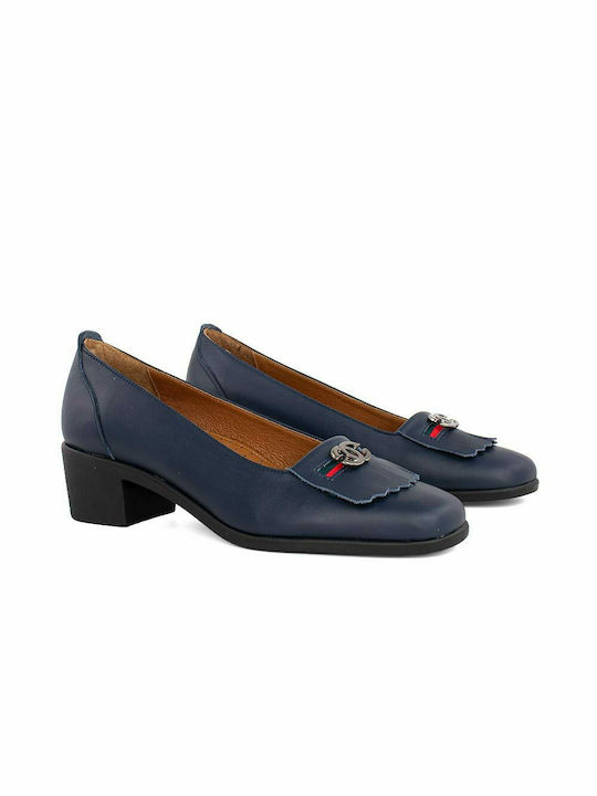 Castor Anatomic Leather Navy Blue Heels