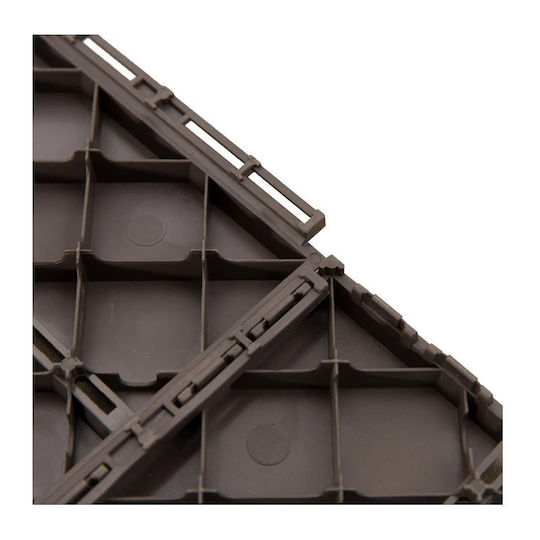 Outsunny Plastic Garden Decking Board Brown 30x30cm 9pcs